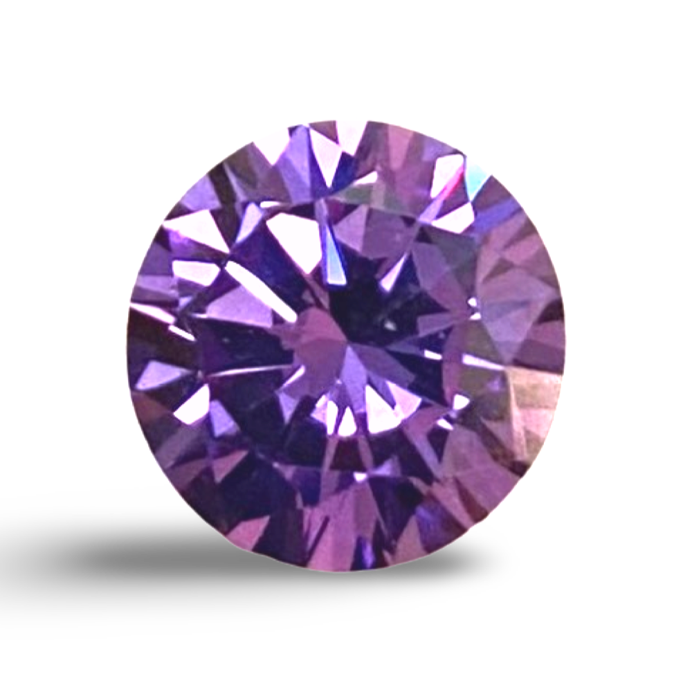 8mm Round Amethyst Cubic Zirconia AAAAA quality Lab-grown Loose Gemstones : Set of 2